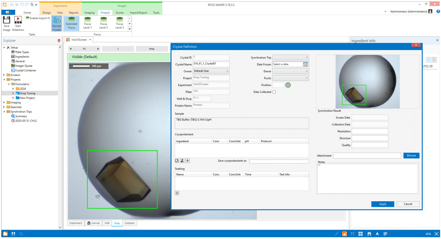 Rock Maker Crystallization Software Screen Capture