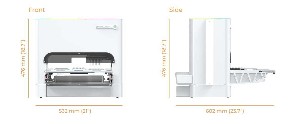 FAST - Physical dimension with waste tray